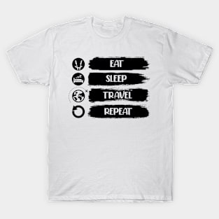 Eat Sleep Travel Repeat Unique Traveling Lovers Cool T-Shirt